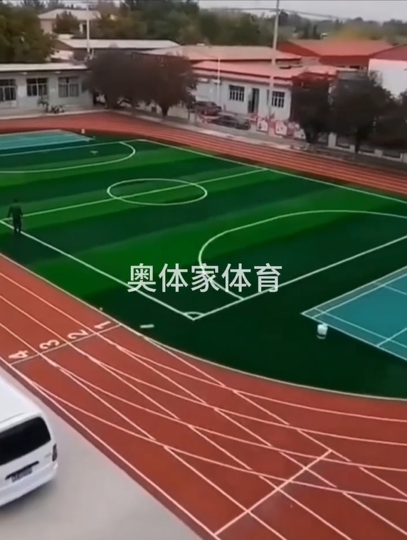 【案例实拍】陕西运动场地复合型跑道+草坪
